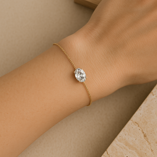 Solitaire Oval Bracelet