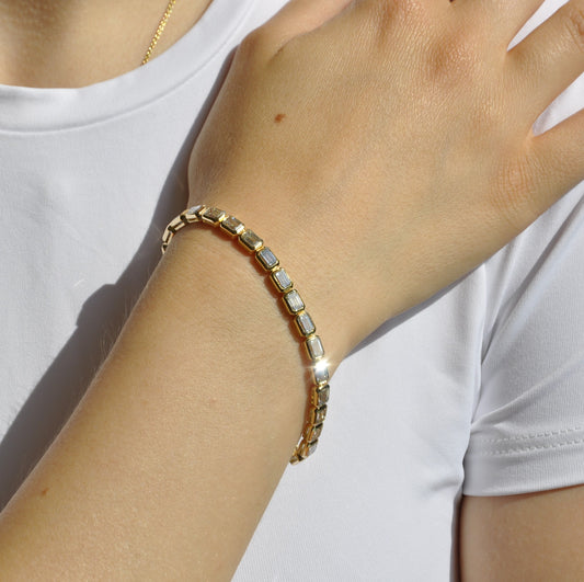 Bezel Emerald Tennis Bracelet