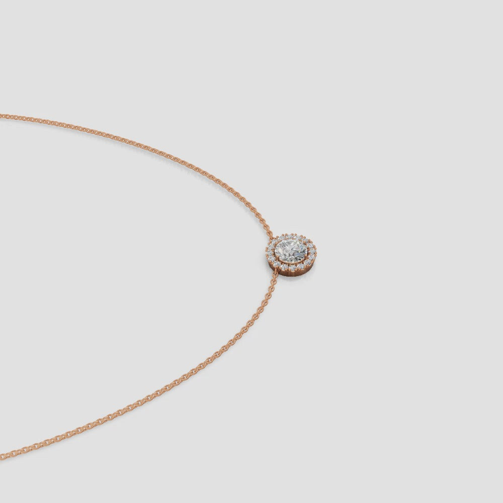 Brilliant Halo Diamond Necklace