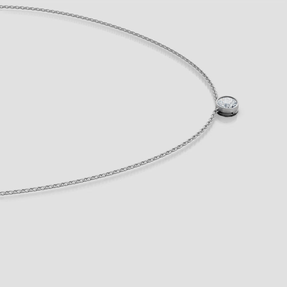 Round Bezel Diamond Necklace