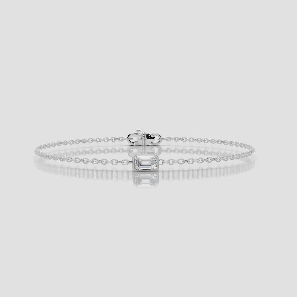 Single Emerald Diamond Bracelet