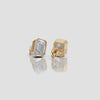 Bezel Emerald Studs