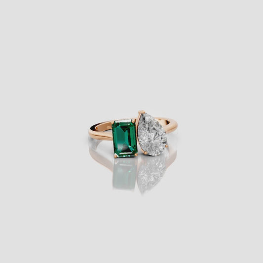 Dual Emerald & Pear Ring