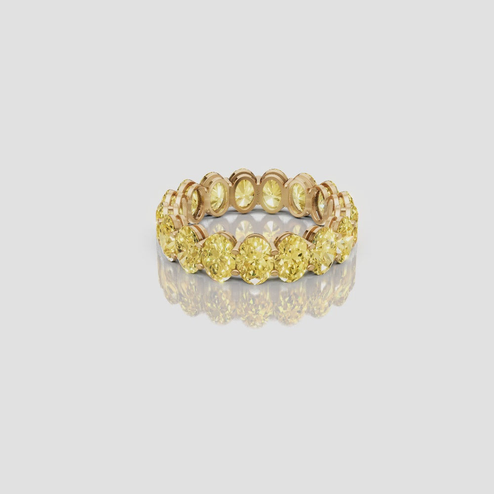 Oval Yellow Diamond Eternity Ring
