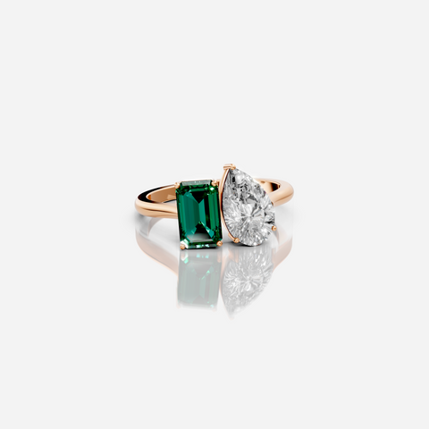 Dual Emerald & Pear Ring
