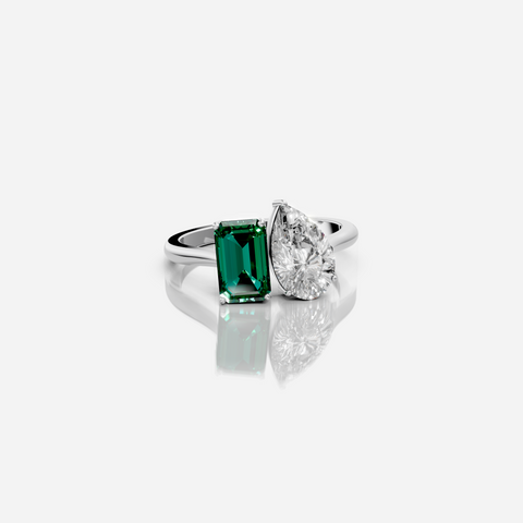 Dual Emerald & Pear Ring