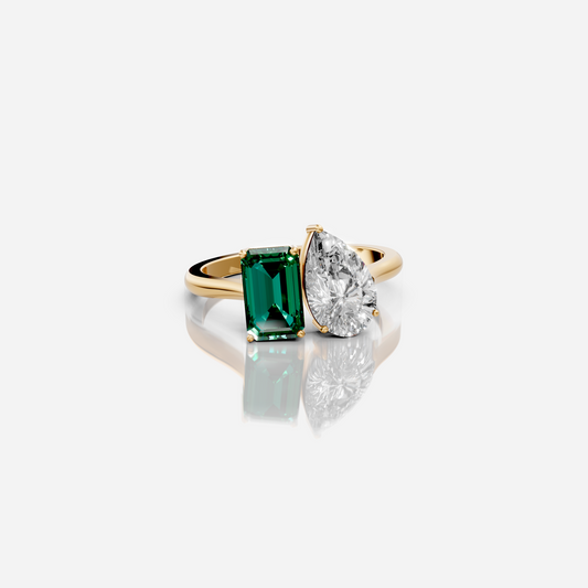 Dual Emerald & Pear Ring