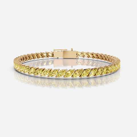 Marquise Yellow Diamond Tennis Bracelet