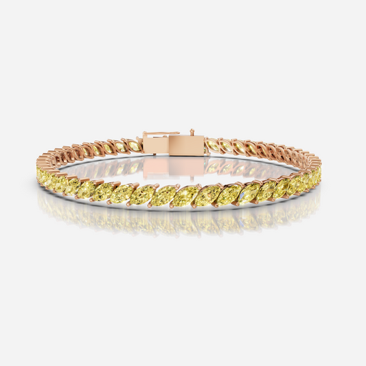 Marquise Yellow Diamond Tennis Bracelet