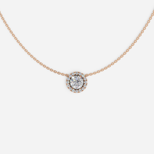 Brilliant Halo Diamond Necklace