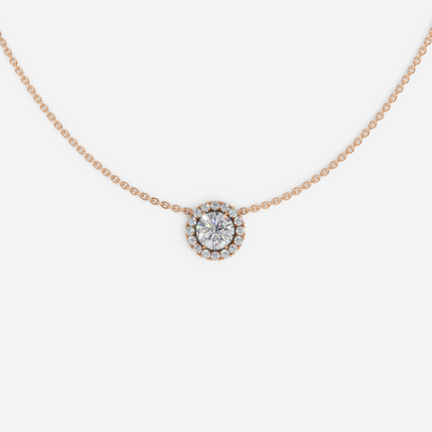 Brilliant Halo Diamond Necklace