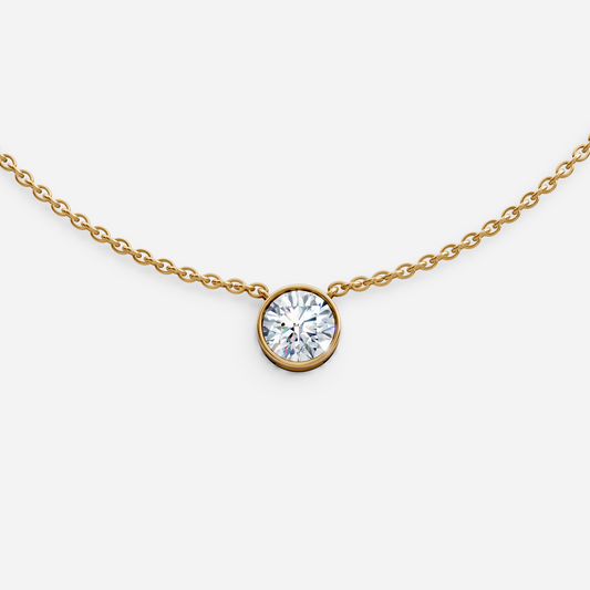 Round Bezel Diamond Necklace