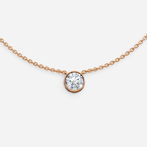 Round Bezel Diamond Necklace