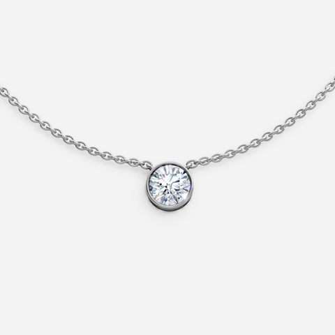 Round Bezel Diamond Necklace