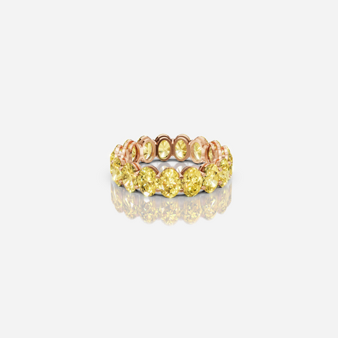 Oval Yellow Diamond Eternity Ring