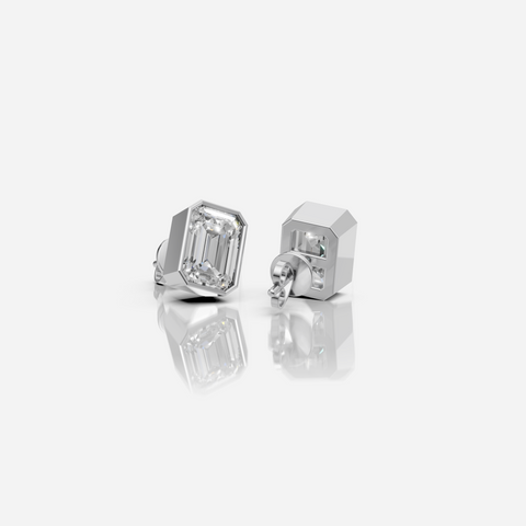 Bezel Emerald Studs