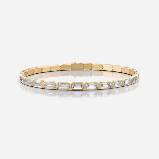Bezel Emerald Tennis Bracelet