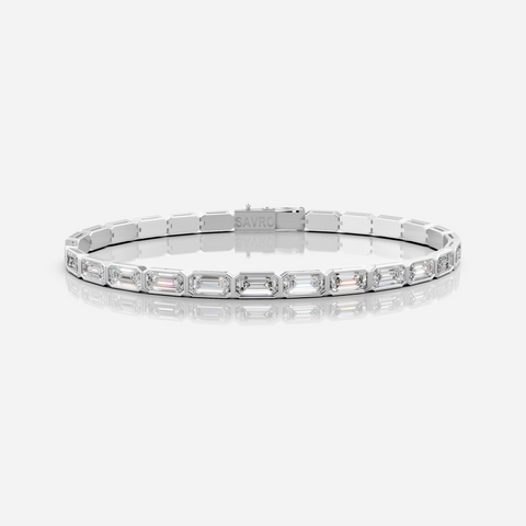 Bezel Emerald Tennis Bracelet