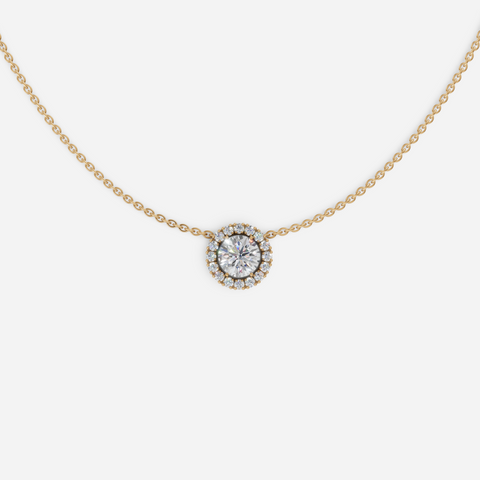 Brilliant Halo Diamond Necklace