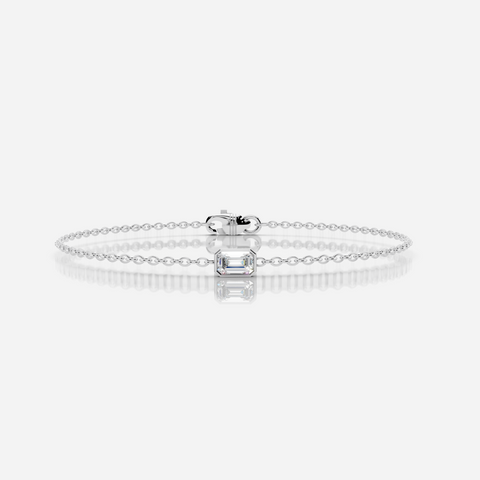 Single Emerald Diamond Bracelet