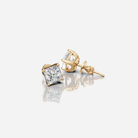 Princess-Cut Diamond Studs