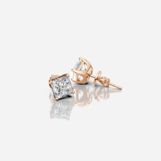 Princess-Cut Diamond Studs
