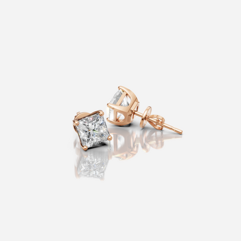 Princess-Cut Diamond Studs