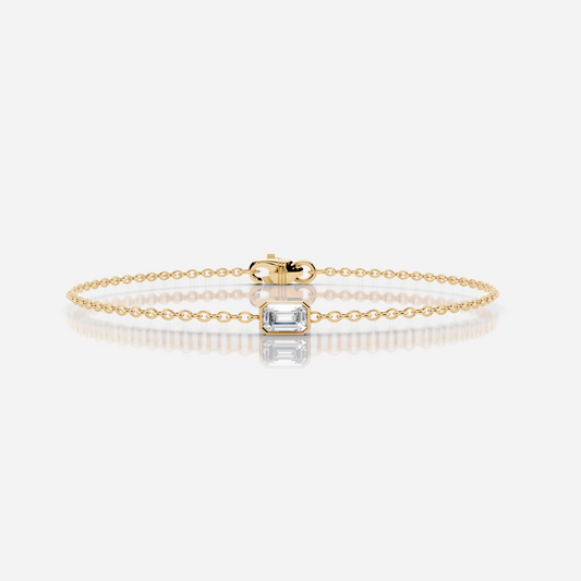 Single Emerald Diamond Bracelet