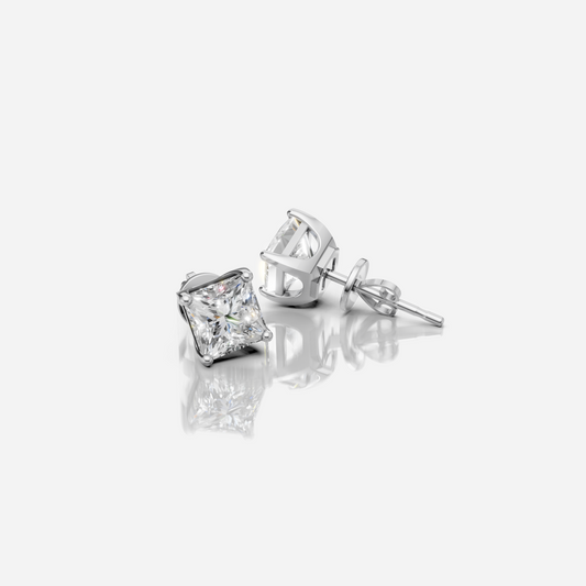 Princess-Cut Diamond Studs