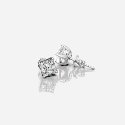 Princess-Cut Diamond Studs